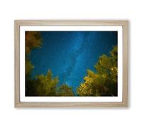 Beneath The Stars In Abstract Modern Art Framed Print | A4 Oak Framed Wall Art | Ready to Hang | Abstract Space Picture | Living Room Bedroom Lounge Office
