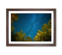 Beneath The Stars In Abstract Modern Art Framed Print | A4 Walnut Framed Wall Art | Ready to Hang | Abstract Space Picture | Living Room Bedroom Lounge Office