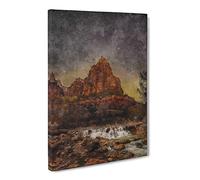Beneath The Stars In Zion National Park Canvas Print | Gallery Wrapped 30mm Frame Wall Art | 24x16 inches | Ready to Hang | Modern Space Picture | Living Room Bedroom Lounge Office