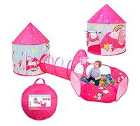 Benebomo Childrens Play Tent house and Tunnel pop up,Set-Foldable 3-in-1 Kids Tent house unicorn,Toddlers Playhouse Ball Pit Tunnel,Garden Playhouse for Boys Girls Indoor/Outdoor,with Carrying bag