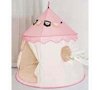 Benebomo Kids Play Castle Tent, Princess Castle, Gingham Pattern, 123cm Height x 116cm Width, Kids' Yurt Tent, Indoor Playhouse