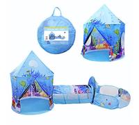 Benebomo Kids play tent and tunnel, 3-in-1 childrens play tent with Tunnel and Ball pit, Ocean Play house, Toddlers Tent Indoor
