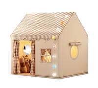 Benebomo Kids Play Tent, Girls Tent Playhouse with Gingham Pattern, Polyester with Metal Rod, 120x105x128cm