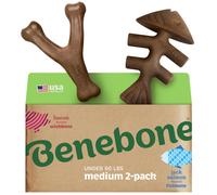 Benebone 2-Pack Indestructible Fishbone/Wishbone Dog Chew Toys, Long L