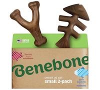 Benebone 2-Pack Indestructible Fishbone/Wishbone Dog Chew Toys, Long Lasting Tough Boredom Breaker for Dogs, Real Salmon and Real Bacon Flavour, For Small Dogs, Made in USA