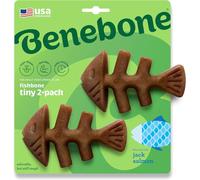 Benebone Durable Fishbone Dog Chew Toy for Aggressive Chewers, Jack Salmon, Tin
