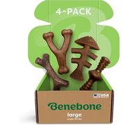 Benebone Indestructible Dog Chew Toy Gift Box for Aggressive Chewers with Wishbone, Fishbone, Stick & Zaggler, Long Lasting Boredom Breakers, 100% Real Flavours, For Large Dogs, Made in the USA.