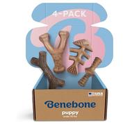Benebone Puppy 4-Pack Dog Chew Toys, Made in USA, 30lbs and Under, for Modest Chewers