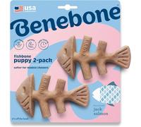 Benebone Puppy Tiny 2-Pack Fishbone for Modest Chewers, Teething Boredom Breake