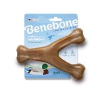 Benebone Wishbone Durable Dog Chew Toy for Aggressive Chewers, Duck, Made in USA, Medium
