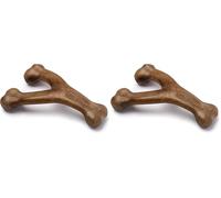 Benebone Wishbone Durable Dog Chew Toy for Aggressive Chewers, Real Bacon, Made in USA, Medium (Pack of 2)