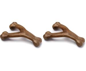 Benebone Wishbone Durable Dog Chew Toy for Aggressive Chewers, Real Bacon, Made in USA, Medium (Pack of 2)