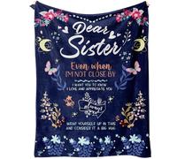 BeneCharm Sister Gifts from Sister Brother - Anti Pilling Soft Throws Blanket Present for Sisters, Birthday, Graduation, for Sister, to My Sister Flannel Blanket 50'' x 60''