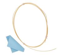 BENECREAT 0.5mm/24 Gauge 925 Sterling Silver Real Gold Plated Metal Wire, 1m/3.28 FT Half Soft Round Making Jewelry Wire with Polishing Cloth for Rings Bangles Jewelry Maknig