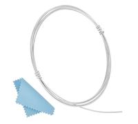 BENECREAT 0.5mm/24 Gauge 925 Sterling Silver Real Platinum Plated Wire, 1m/3.28 FT Half Soft Round Making Jewelry Wire with Polishing Cloth for Rings Bangles Jewelry Maknig