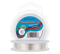 BENECREAT 0.8mm Real Gold Plated Jewellery Making Copper Wire, 10m Tarnish Resistant Silver Wire Beading Craft Wire for Jewelry Making Supplies and Crafting