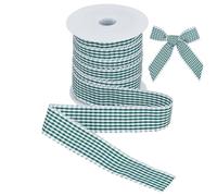 BENECREAT 1-1/8 Inch x 25 Yard Plaid Ribbon Checked Polyester Ribbon Durable Craft Ribbon with Plastic Spool for Gift Wrapping, Christmas Decor and Floral Arrangements