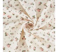 BENECREAT 1.45m x 135cm/1.6 Yard x 53 Inch Double Gauze Floral Cotton Fabric, Rose Pattern Cotton Fabric for Crafts, Home Decor, Photoshoots, DIY Projects