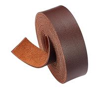 BENECREAT 1 Inch Wide Lychee Pattern Leather Strap, 98 Inch Long Single Side Imitation Flat Leather Cord for DIY Craft Projects, Pet Collars, Belts, Jewelry (Saddle Brown)