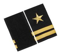 BENECREAT 1 Pair Pilot Epaulet Shoulder, 52x90mm/2.05x3.54 inch Pilot Uniform Epaulets, Aviators Epaulettes Shoulder for Cosplay Costume Stage Performance (Two Gold Stripes)