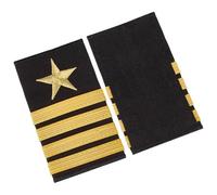 BENECREAT 1 Pair Pilot Epaulet Shoulder, 52x90mm/2.05x3.54 inch Pilot Uniform Epaulets, Aviators Epaulettes Shoulder for Cosplay Costume Stage Performance (Four Gold Stripes)