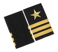 BENECREAT 1 Pair Pilot Epaulet Shoulder, 52x90mm/2.05x3.54 inch Pilot Uniform Epaulets, Aviators Epaulettes Shoulder for Cosplay Costume Stage Performance (Three Gold Stripes)