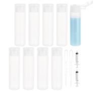 BENECREAT 10 Pack 18ml 0.6oz Small Travel Squeeze Bottles - Refillable Makeup Foundation Container, Sample Bottles, Tubes for Toiletries, Shampoo, Toner, Cosmetic Essentials