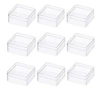 BENECREAT 10 Pack 6x6x3cm Square High Transparency Plastic Bead Storage Containers Box Case for Beauty Supplies,Tiny Bead, Jewerlry Findings and Other Small Items