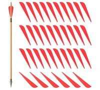 BENECREAT 100 Packs 7.5cm/3 Inch Arrows Vanes, TPU Feather Fletching Replacement Arrow Fletchings for DIY Archery Hunting Targeting Arrows, Red