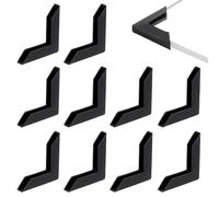 BENECREAT 100 Pcs Protecteurs D'Angle Pare-Chocs D'Angle en Forme de L Protections D'Angle en Plastique Noir Couvre Protection de Bord D'Épreuve pour Cadre Photo Miroir