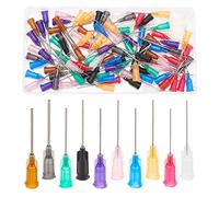 BENECREAT 100PCS 1 Inch 10 Different Gauge Blunt Tip Syringe Needles Dispensing Needle with 201 Stainless Steel Pin for Refilling E-Liquid Inks and Syringes