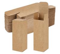 BENECREAT 100PCS Paper Gift Box, 3.2x3.2x9.2cm/1.26x1.26x3.62inch Rectangular Cardboard Box for Party Favors, Tan Kraft Box for Essential Oil Bottles Birthday Wedding