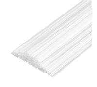 BENECREAT 100Pcs White HDPE Plastic Welding Rod, 300mm/11.8inch Plastic Welding Repair Rods Strips for Car Bumper, Water Tanks, Trash Can, Canoe and Plastic Bins (5mm/1/5inch Wide)