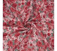 BENECREAT 100x140cm/39x55 Inch Rose Pattern Polyester Fabric, Polyester Floral Fabric for Quilting, Sewing, DIY Craft Projects, Home Decor, Dress Making