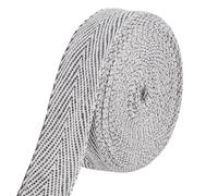 BENECREAT 10m/10.9 Yard Carpet Edge Bias Binding, Gray White Cotton Carpet Rug Binding, Cotton Herringbone Ribbons for Sewing Project Carpet Repair
