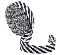 BENECREAT 10m/10.94 Yards Black White Stripe Bias Binding, 21mm Wide Christmas Striped Ribbon Polyester Twill Striped Piping Ribbon for DIY Garment Sewing Seaming Piping Quilting