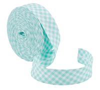 BENECREAT 10m/10.94 Yards Turquoise Stripe Bias Tape, 20mm/3/4Inch Wide Double Fold Bias Binding Tape, Tartan Cotton Bias Tape for Sewing Piping Binding Hemming Apparel Making Hair Scrapbooks