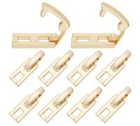 BENECREAT 10Pcs 18K Gold Plated Bracelet Necklace Extender, 17mm Length Brass Fold Over Clasp Extender, Foldover Extension Jewelry Clasps for Jewelry Making