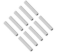 BENECREAT 10PCS 925 Sterling Silve Tube Spacer Beads, 10mm Long Bugle Seed Beads for Jewelry Making Bracelets Necklaces Crafts Hole:1mm