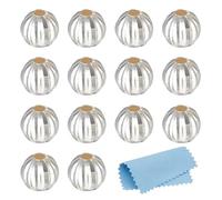 BENECREAT 10Pcs 925 Sterling Silver Beads, 6mm Pumpkin Seamless Smooth Spacer Beads Round Ball Bead with Suede Fabric Polishing Cloth for DIY Ring Necklace Earring