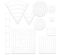 BENECREAT 10pcs Acrylic AOE Damage Template, AOE Spell Templates 1pc Straightedge 4pcs Circles 3pcs Squares 2pcs Sectors for Gifts Tabletop RPG Gaming