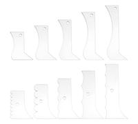 BENECREAT 10Pcs Acrylic Pottery Trimming Tools, Professional Ceramic Shaping Kit, Acrylic Pottery Ribs Mixed Shape Sculpting Accessories for Precision Clay Molds Foot Shaping