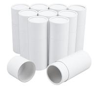 BENECREAT 10PCS Kraft Paperboard Tubes, 100ml Essential Oil Bottle Packaging Box, White Tube Container with Lid for Crafts Project Oil Bottle Jewelry Pencils Gift Packaging