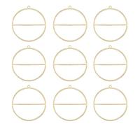 BENECREAT 10Pcs Oval Raw Brass Connectors, Hollow Geometric Metal Pendants for Bracelet, Necklace or DIY Jewelry Making Accessories, 3.8x4.1cm