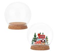 BENECREAT 110x108mm Clear Glass Cloche Display Dome with Cork Base, Eternal Transparent Flower Glass Cover for Christmas Party and Art, Inner Diameter: 74mm