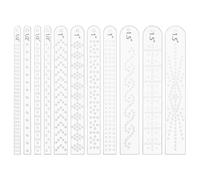 BENECREAT 11Pcs Acrylic Crystal Rivet Template, Rectangle Leather Punch Tool, Spacing Guides for Bracelets, Collars, and Belts to Add Bling, Hole: 2.5mm
