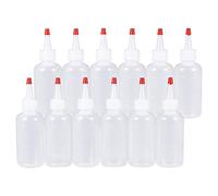 BENECREAT 12 Pack 4 Ounce(120ml) Plastic Squeeze Dispensing Bottles with Red Tip s - Good For Crafts, Art, Glue, Multi Purpose