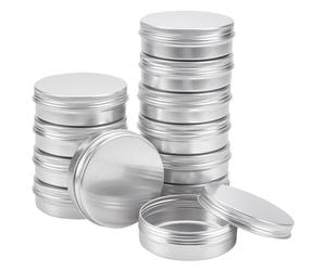 BENECREAT 12 Pcs 100ml Aluminum Tin Jars, Round Aluminum Tin Cans Cosmetic Containers with Screw Lid for DIY Crafts Candle Travel Storage-Platinum