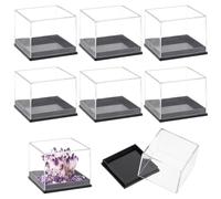 BENECREAT 12 Pcs Mineral Sample Case, 27x27x25.5mm Clear Display Case, Cube Display Box for Storage Jewelry Storage Container Home Countertop