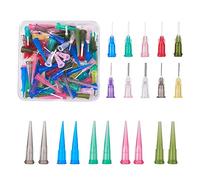 BENECREAT 120PCS Dispensing Needle Kits Stainless Steel TT PP Blunt Tip Syringe Needles for Refilling Inks Glue and Syringes (3 Style Tips, 14-25G)